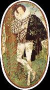 Nicholas Hilliard Leaning younger in rose bush oil painting picture wholesale